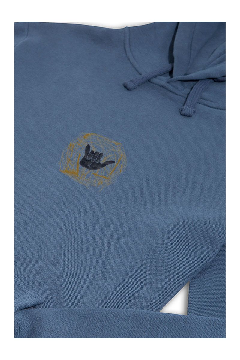 Navy Premium Cotton Hand Design Pullover Hoodie