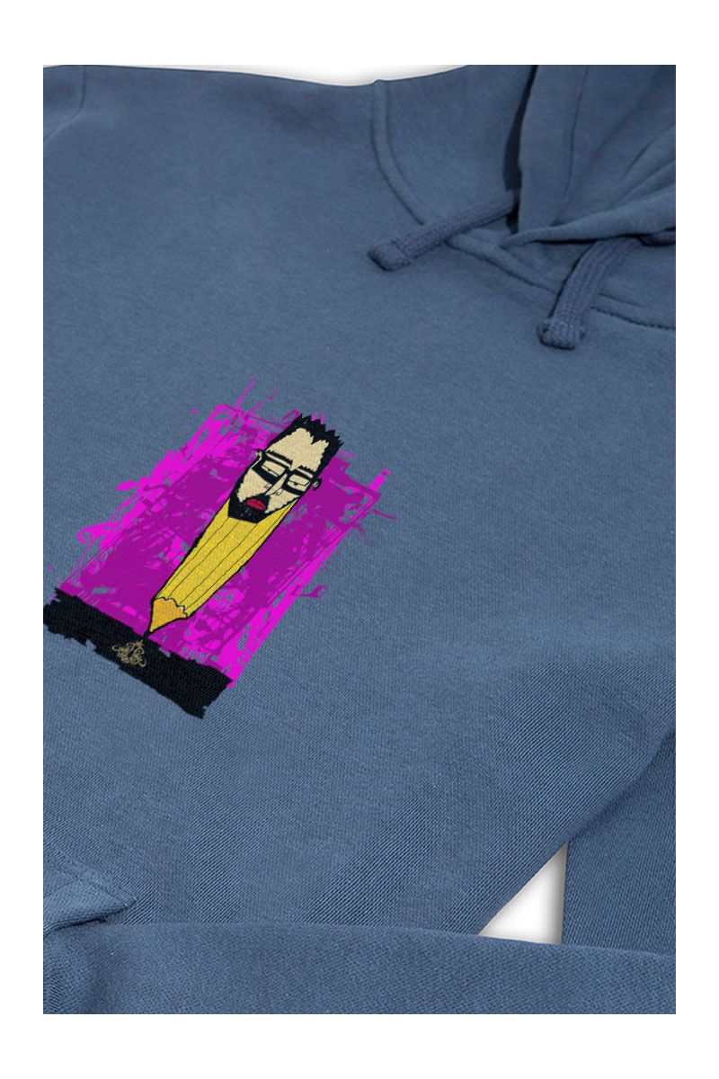 Navy Premium Cotton Abstract Design Pullover Hoodie