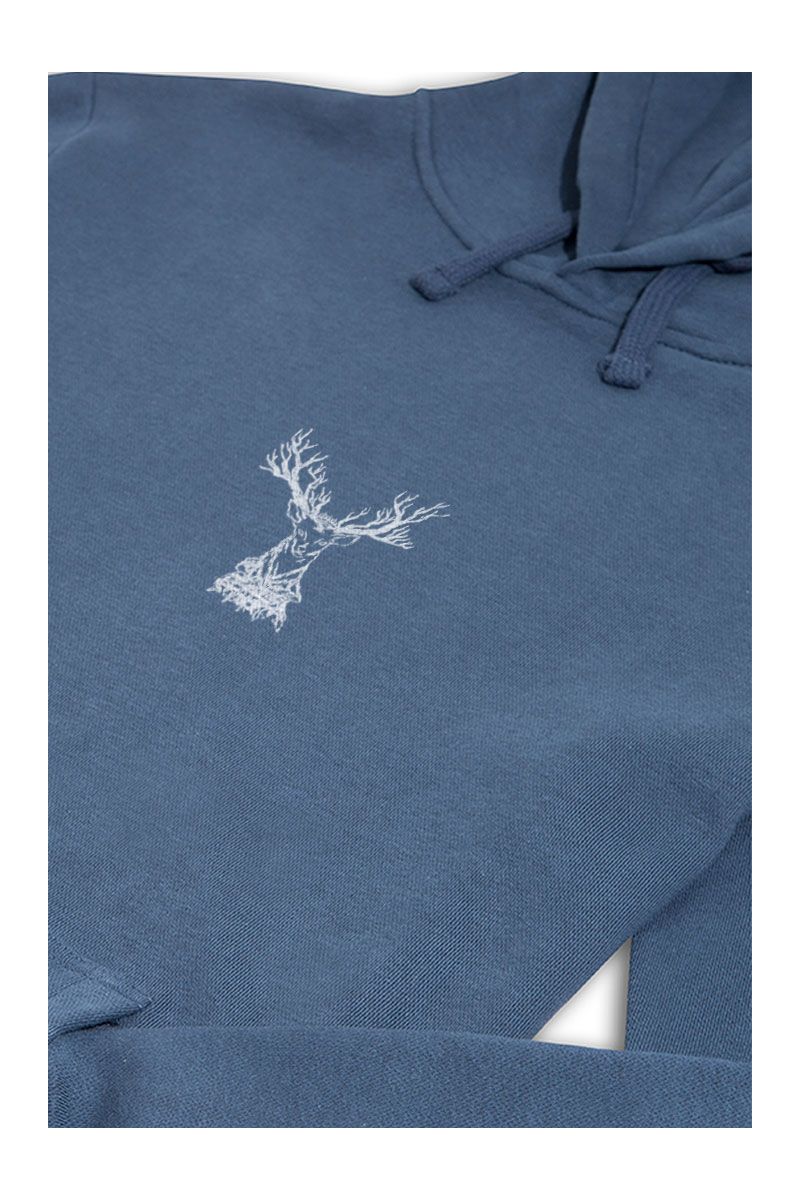 Navy Premium Cotton Moose Design Pullover Hoodie