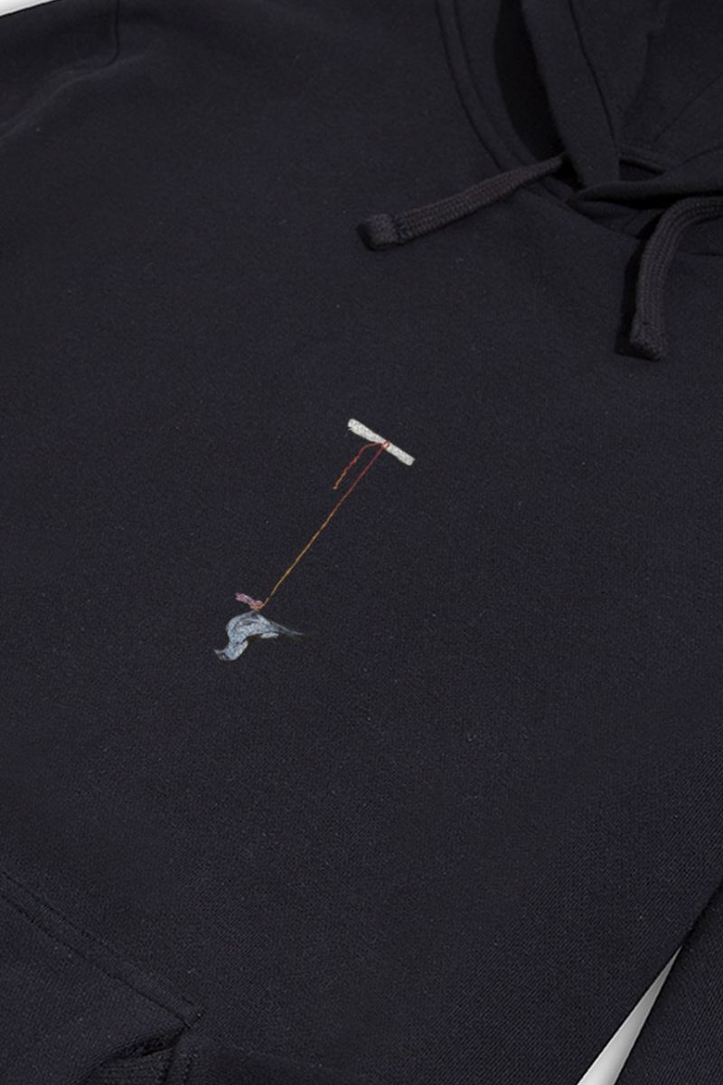 Black Premium Cotton Abstract Design Pullover Hoodie