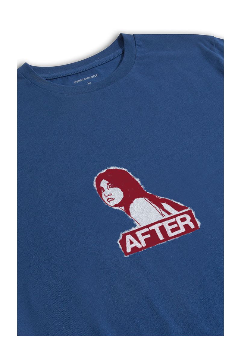 Navy Soft Fabric After Design Short Sleeve Tee