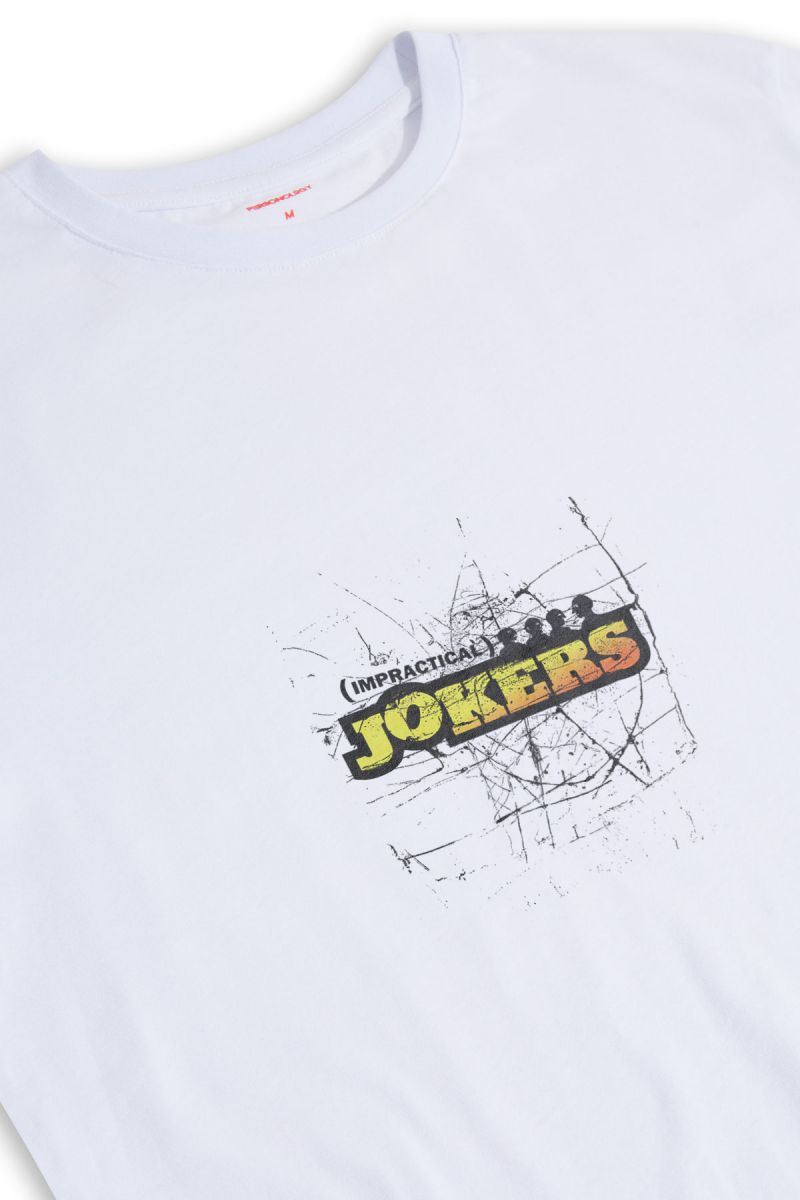 White Soft Fabric Impractical Jokers Design Short Sleeve Tee