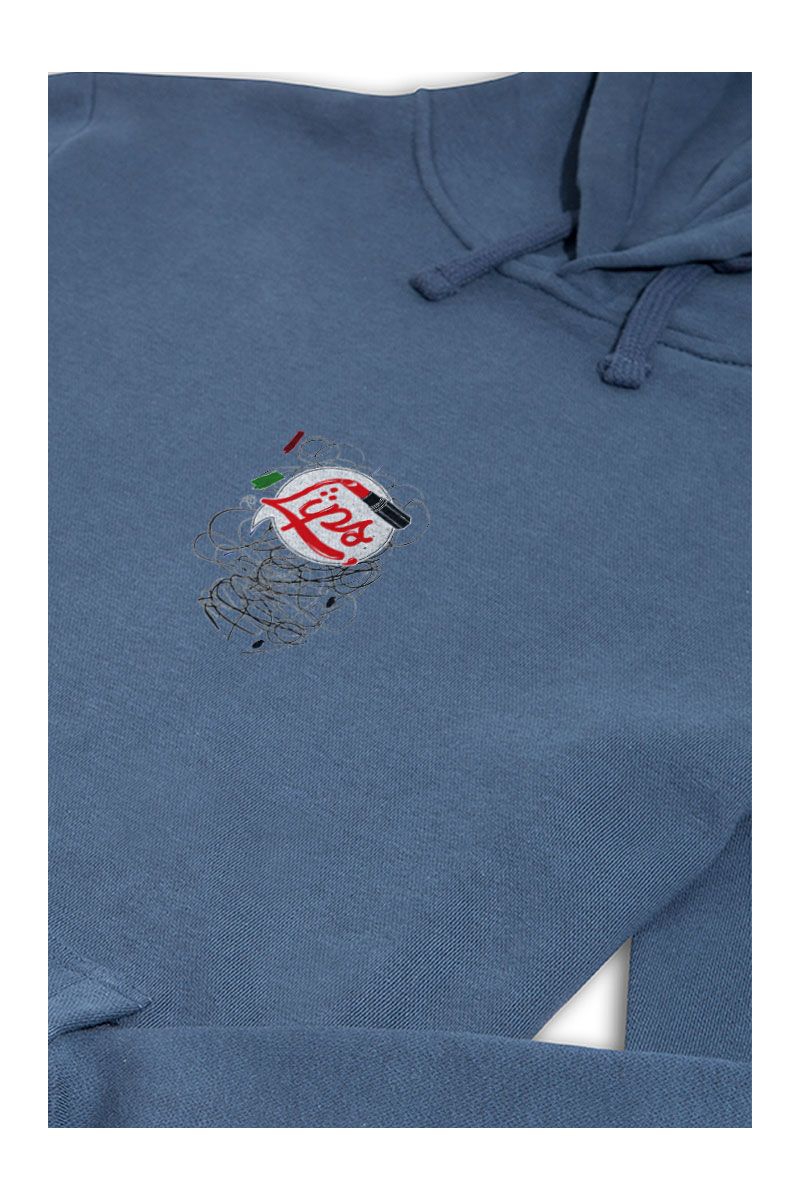 Navy Premium Cotton Lips Design Pullover Hoodie