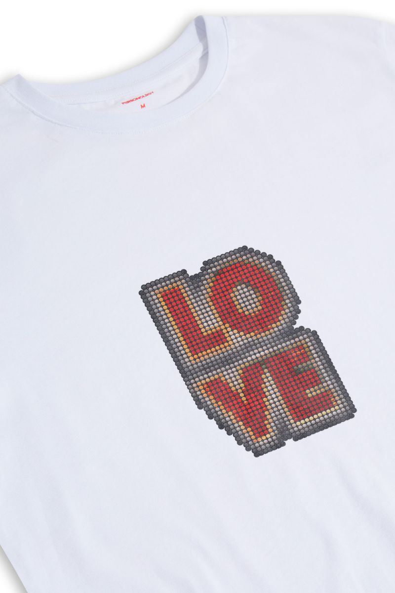 White Soft Fabric Love Design Short Sleeve Tee