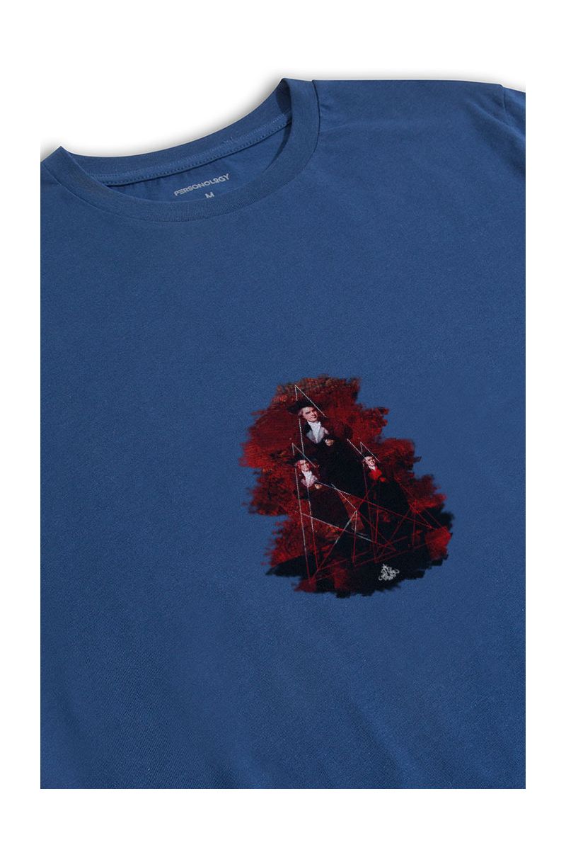 Navy Soft Fabric Celebrity Design Short Sleeve Tee