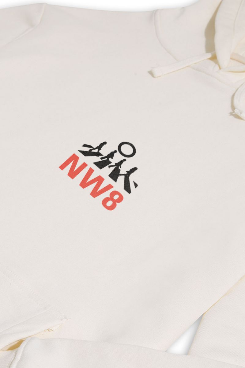 Ecru Premium Cotton NW8 Design Pullover Hoodie