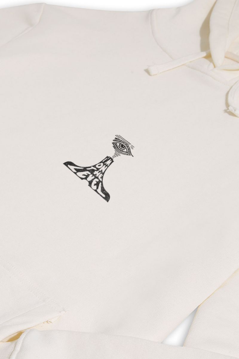 Ecru Premium Cotton I am on the level Design Pullover Hoodie