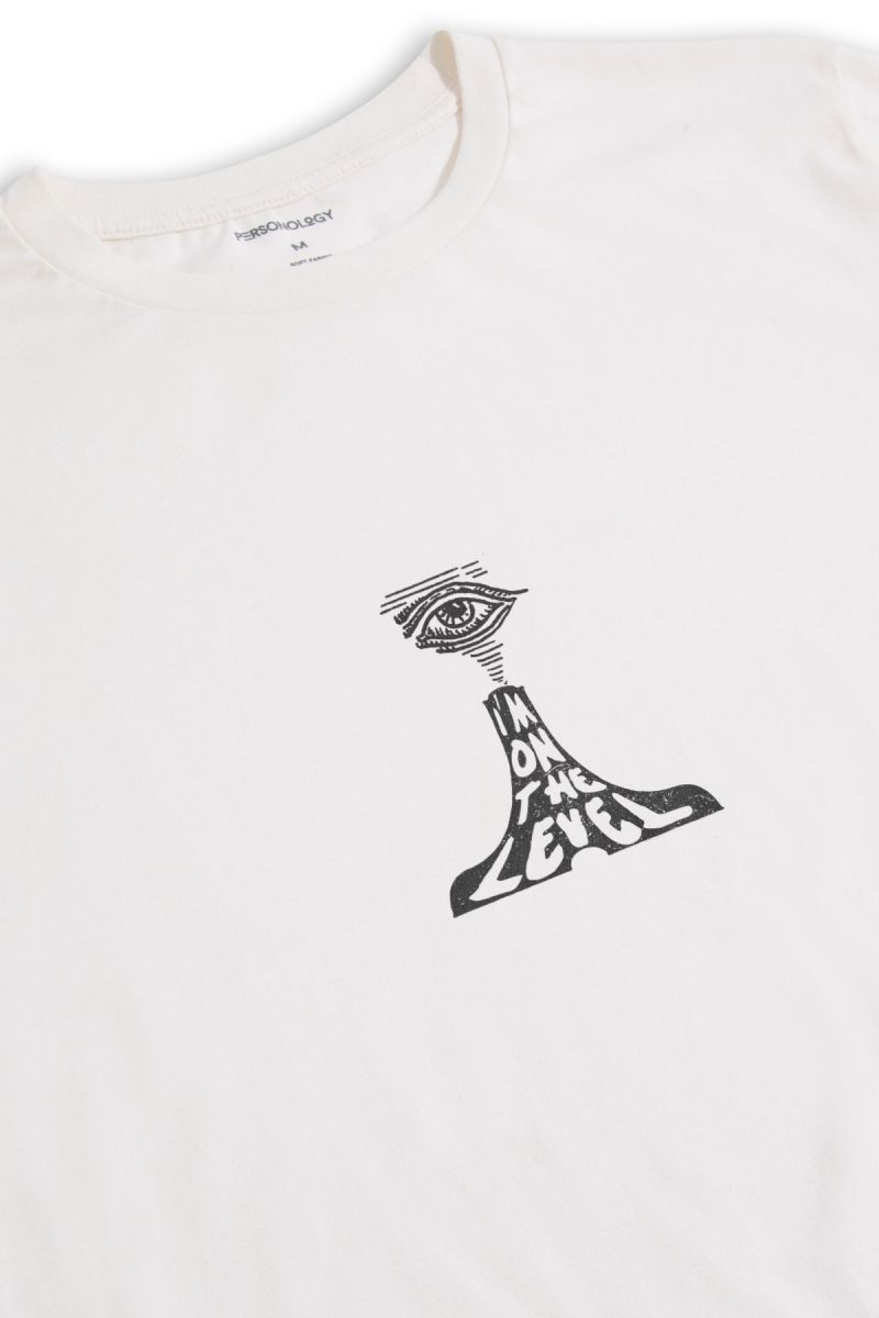 Off White Soft Fabric I am on the level Design Short Sleeve Tee