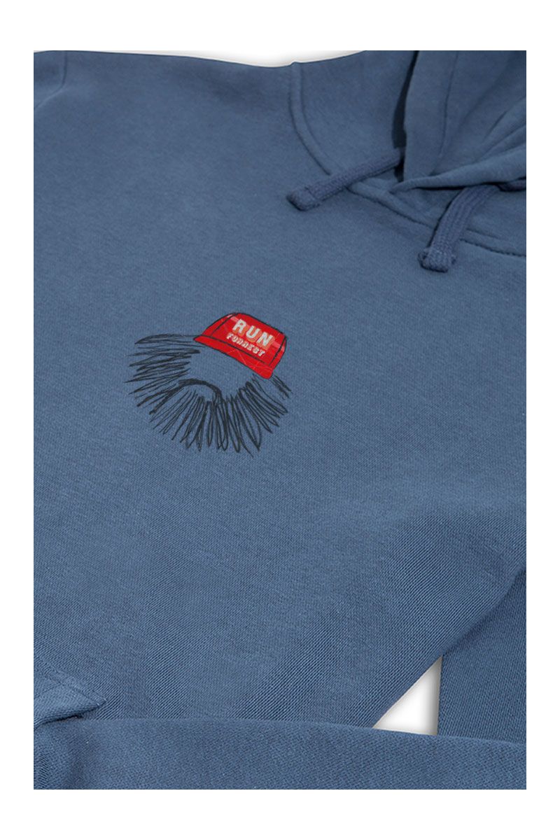 Navy Premium Cotton Run Forest Design Pullover Hoodie