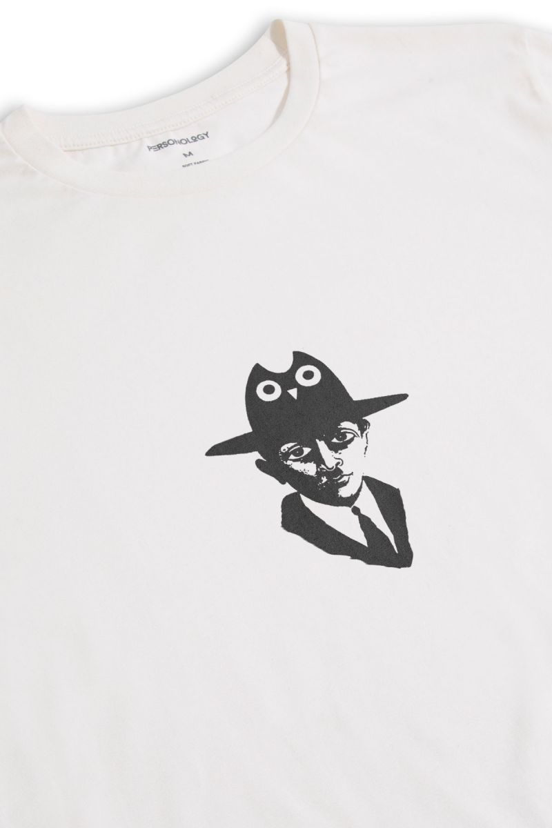 Off White Soft Fabric Bird Design Short Sleeve Tee