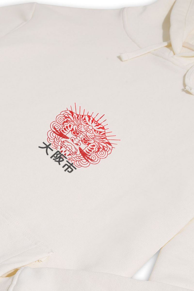 Ecru Premium Cotton Japanese Design Pullover Hoodie