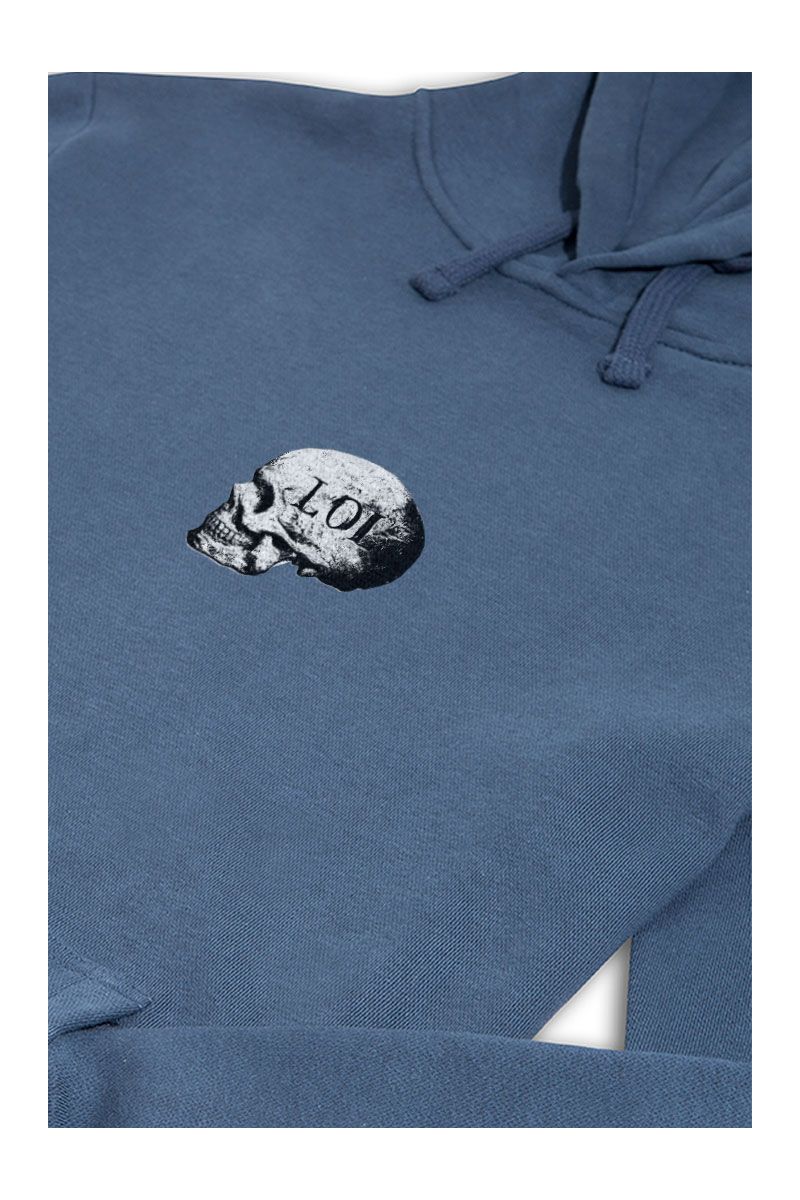 Navy Premium Cotton Skull Design Pullover Hoodie