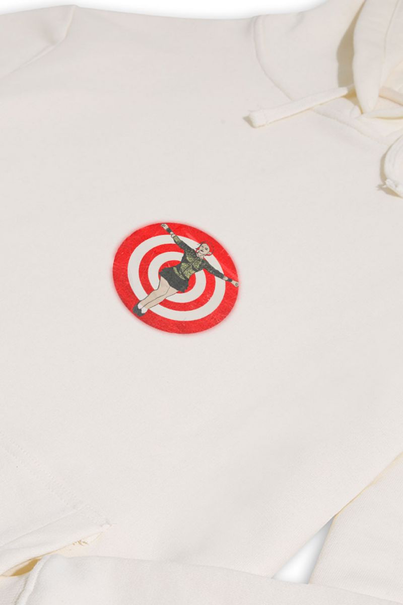 Ecru Premium Cotton Target Design Pullover Hoodie