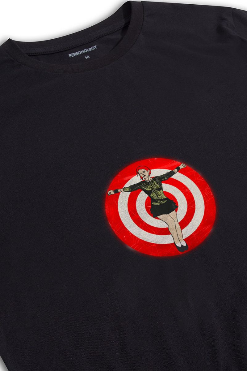 Black Soft Fabric Target Design Short Sleeve Tee