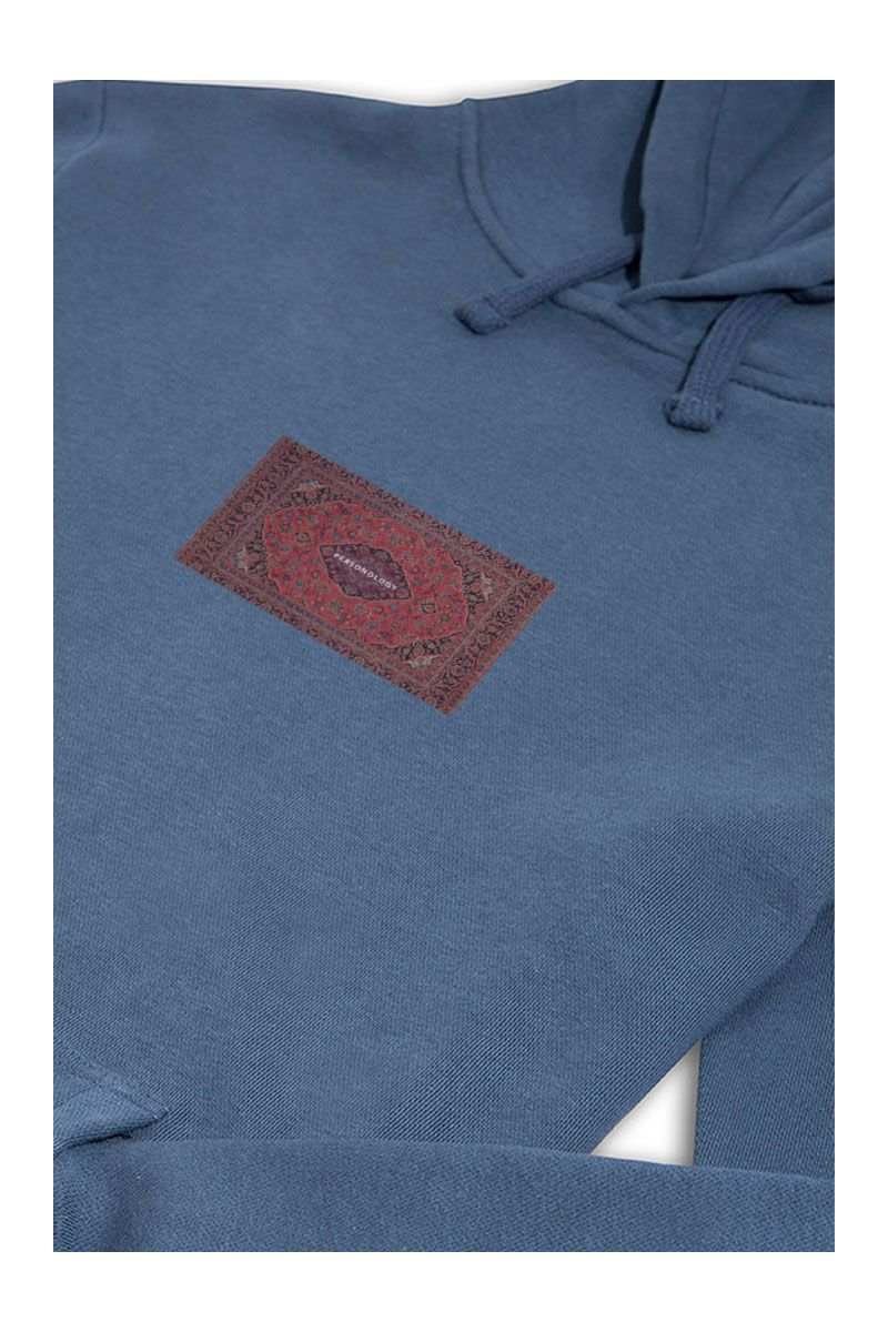 Navy Premium Cotton Personology Rug Design Pullover Hoodie