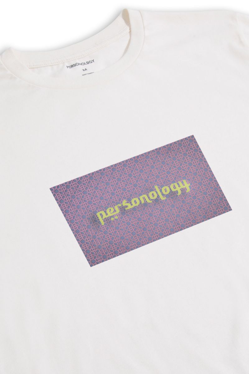 Off White Soft Fabric Open Sessame Design Short Sleeve Tee