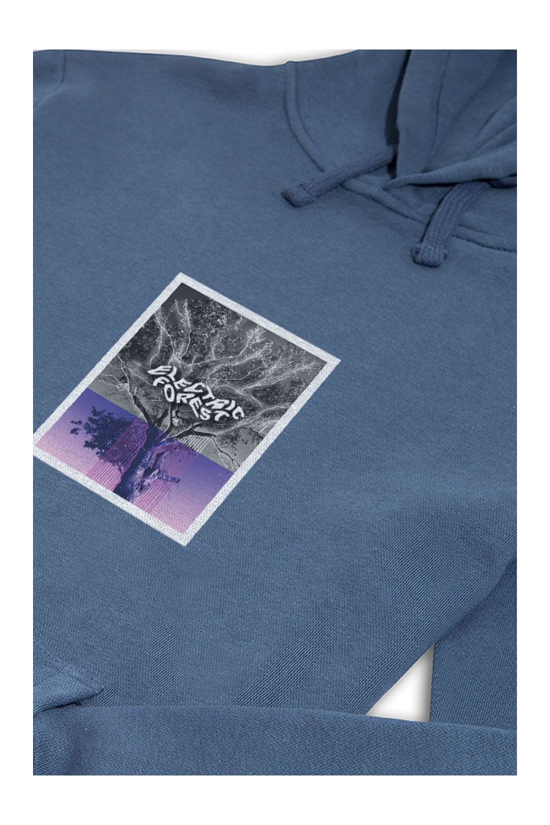 Navy Premium Cotton Electric Forest Design Pullover Hoodie