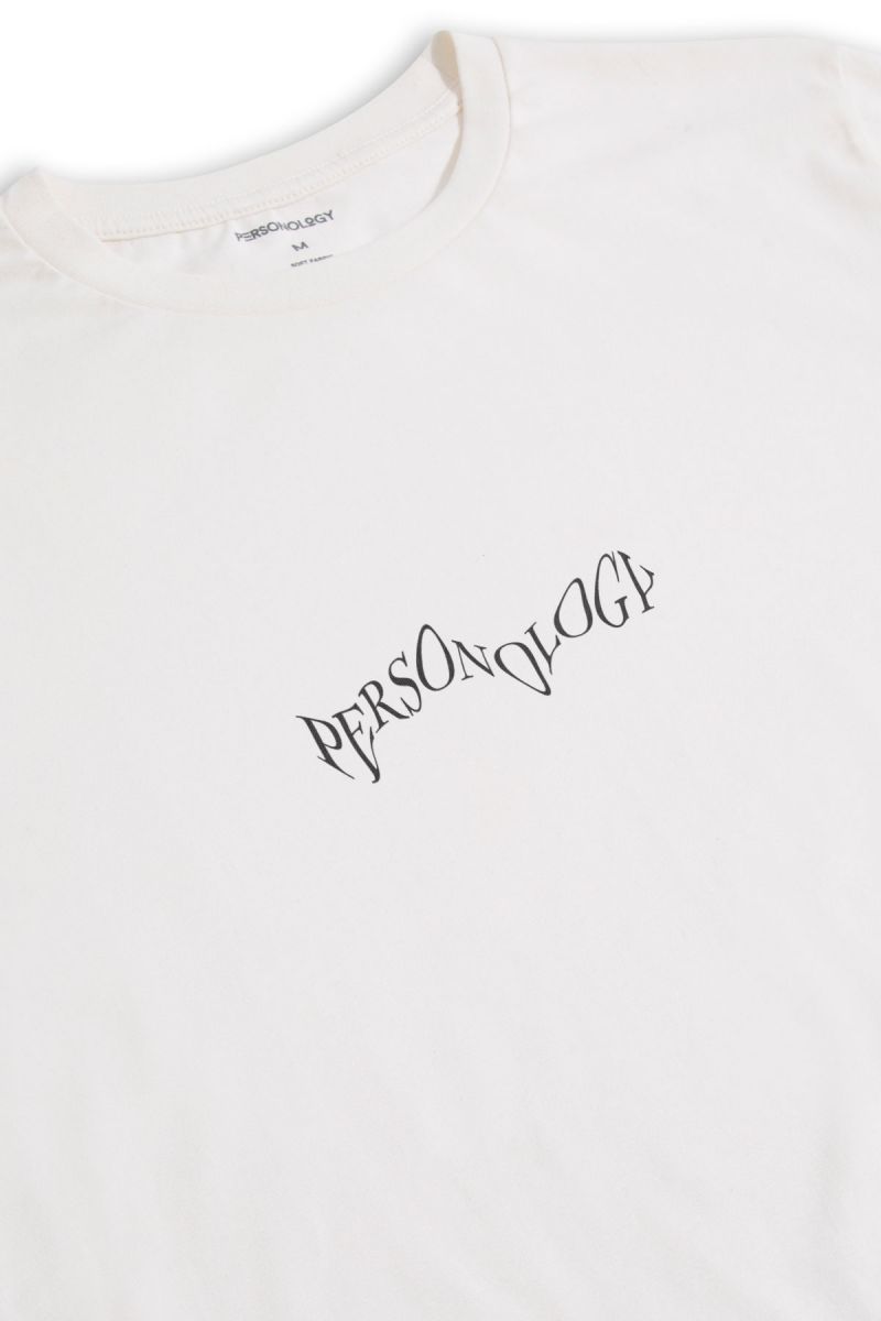 Off White Soft Fabric Personology Design Short Sleeve Tee