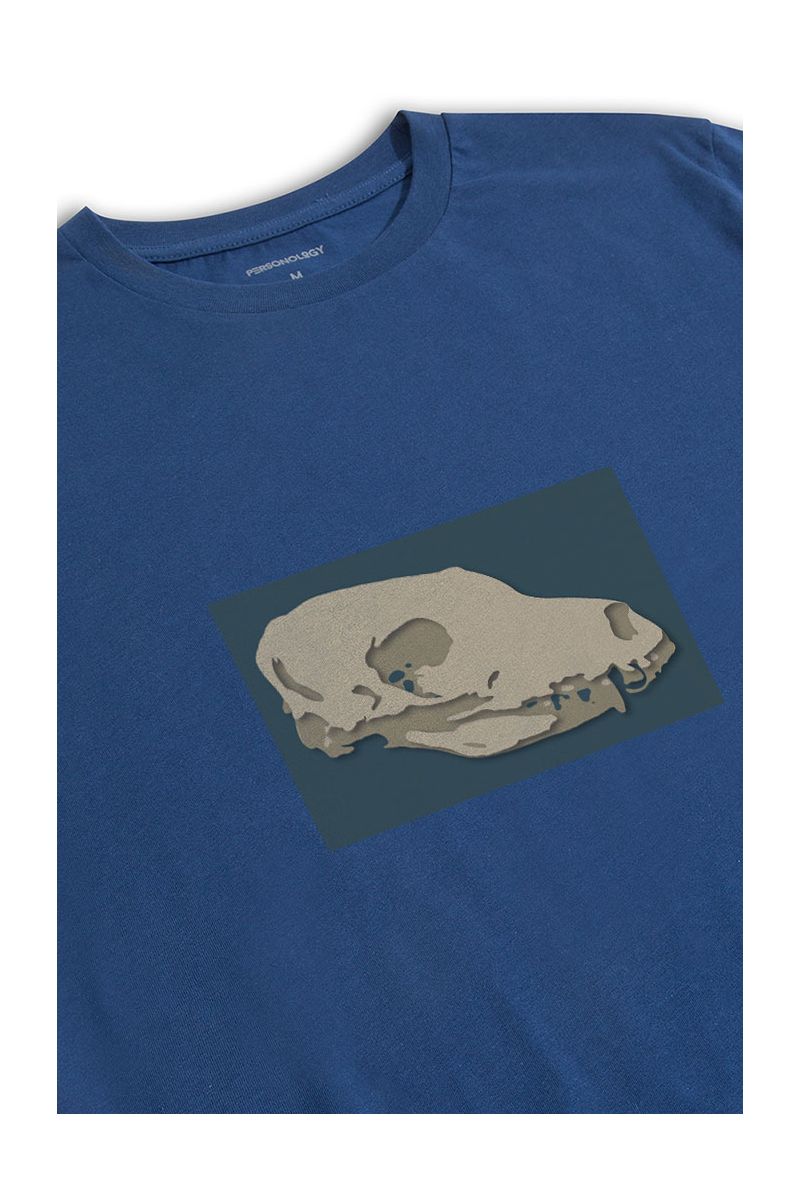 Navy Soft Fabric Head of Dinosaur Design Short Sleeve Tee