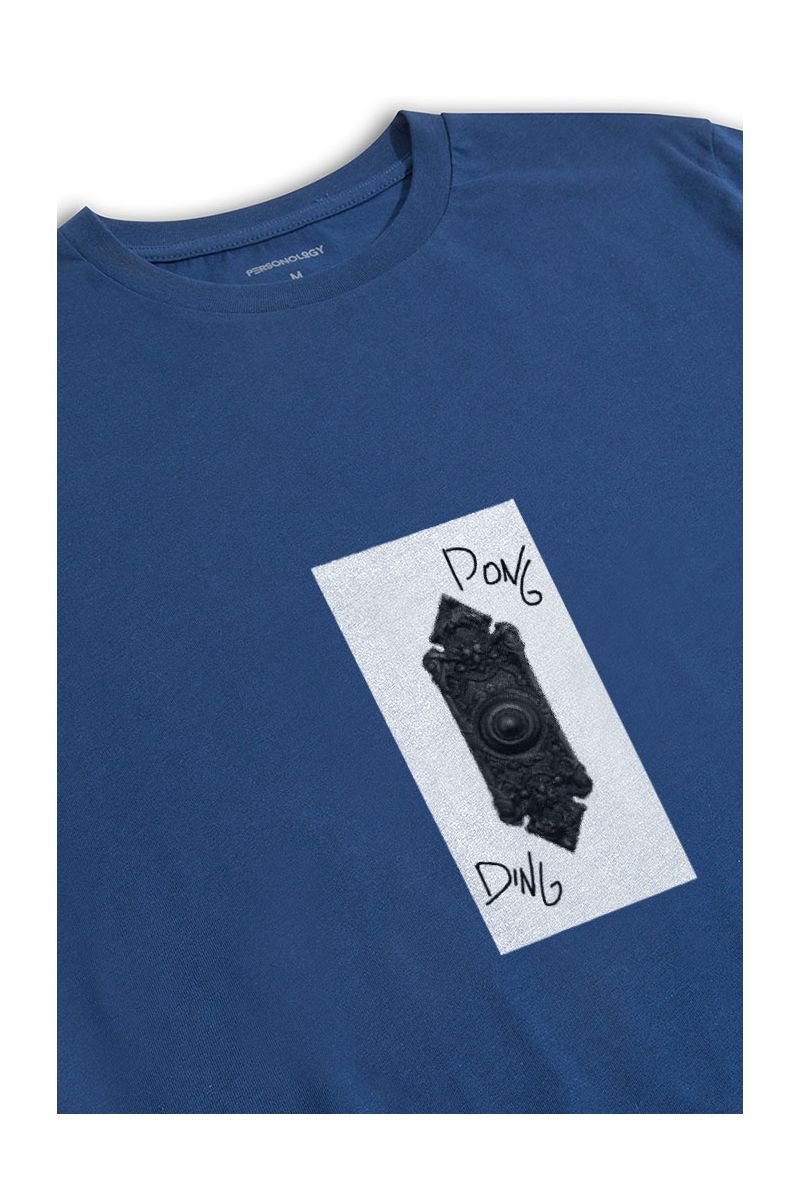 Navy Soft Fabric Ding Dong Design Short Sleeve Tee