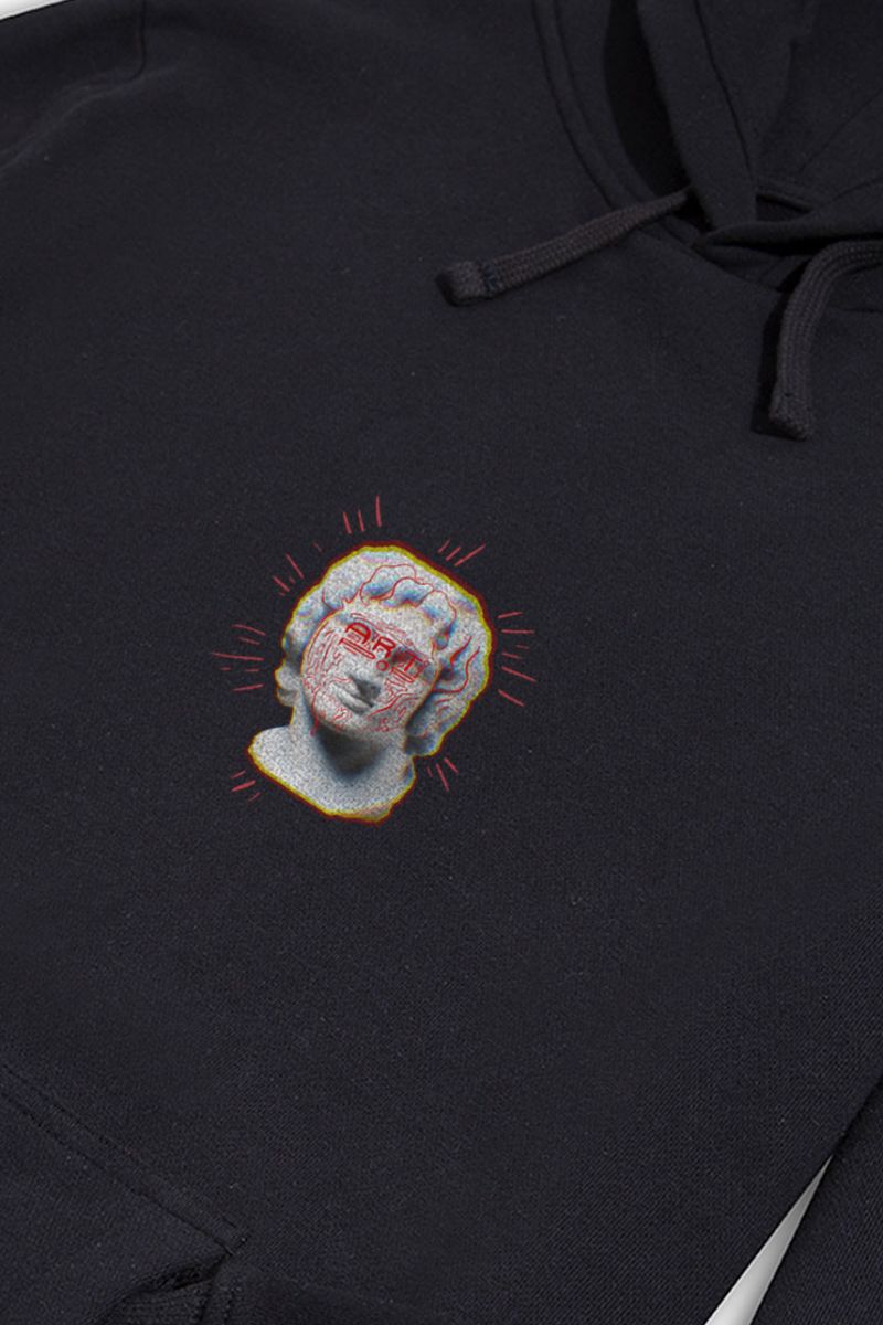 Black Premium Cotton Artpop Design Pullover Hoodie