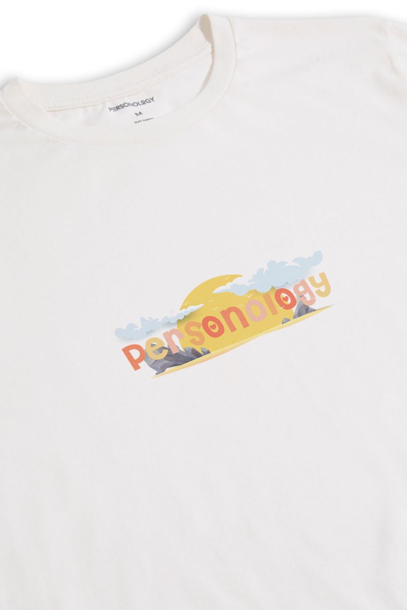 Off White Soft Fabric Summer Design Short Sleeve Tee