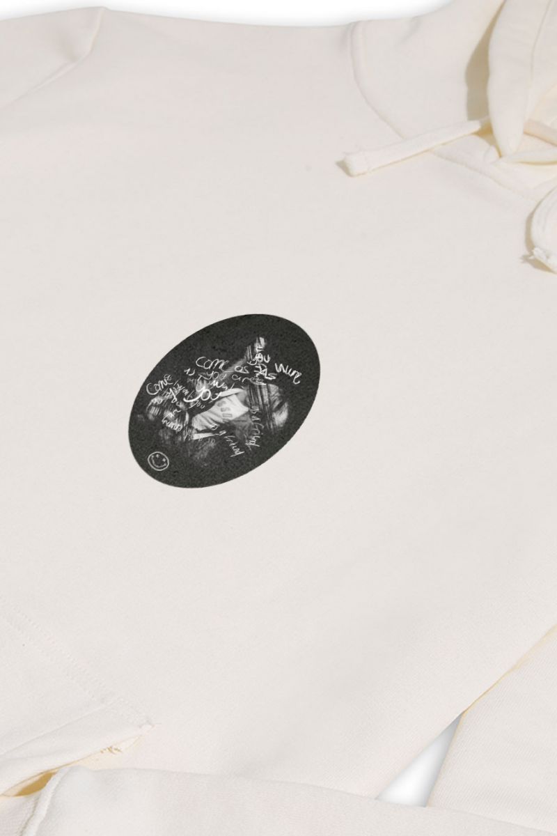 Ecru Premium Cotton Suicide Design Pullover Hoodie