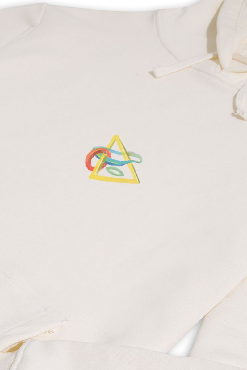 Ecru Premium Cotton Triangle Design Pullover Hoodie