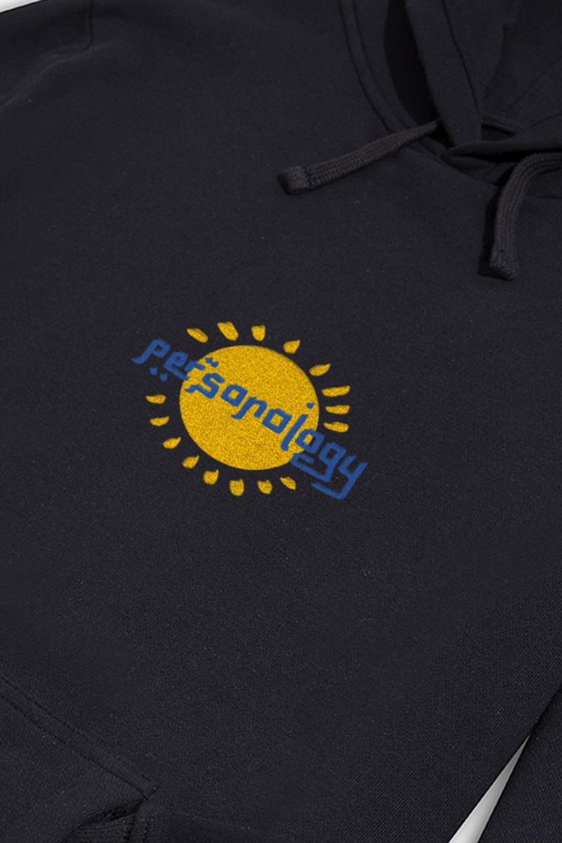 Black Premium Cotton Sun Design Pullover Hoodie