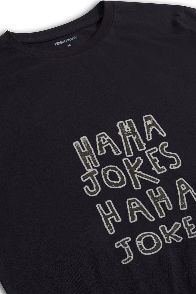 Black Soft Fabric Jokes Design Short Sleeve Tee