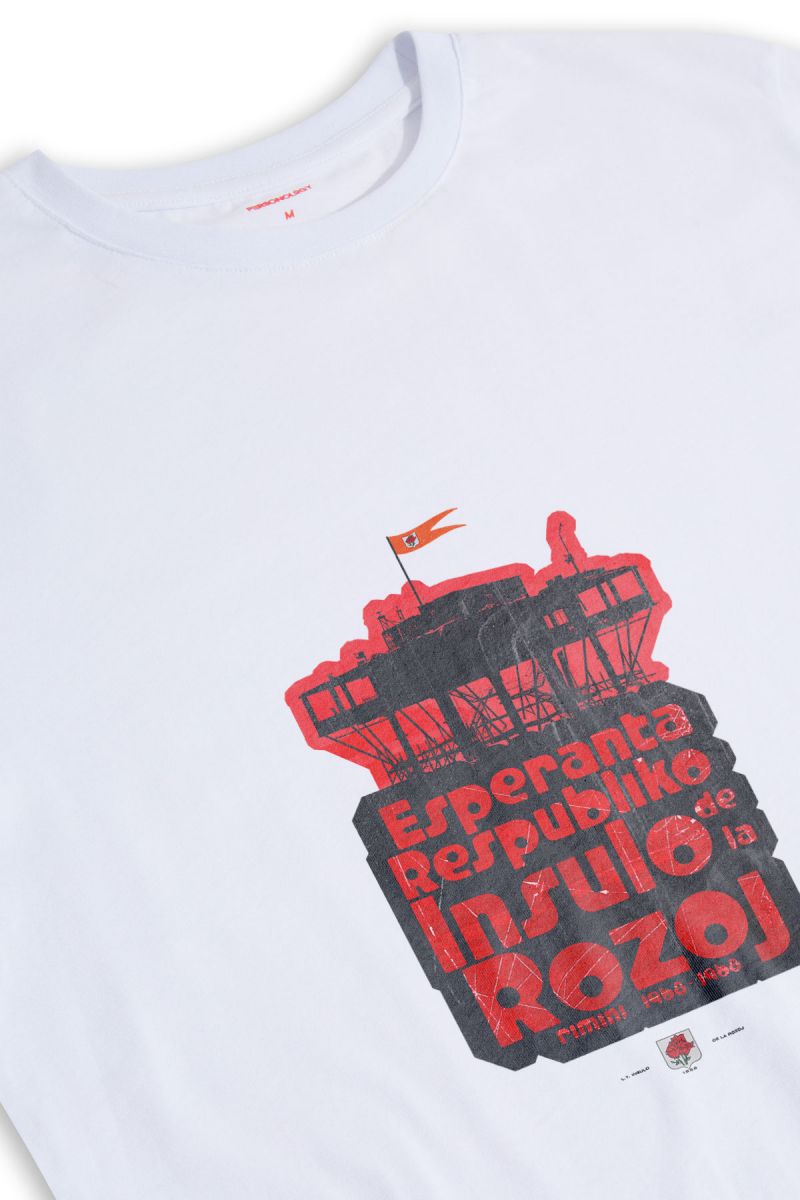 White Soft Fabric Esperanto Respublic Design Short Sleeve Tee