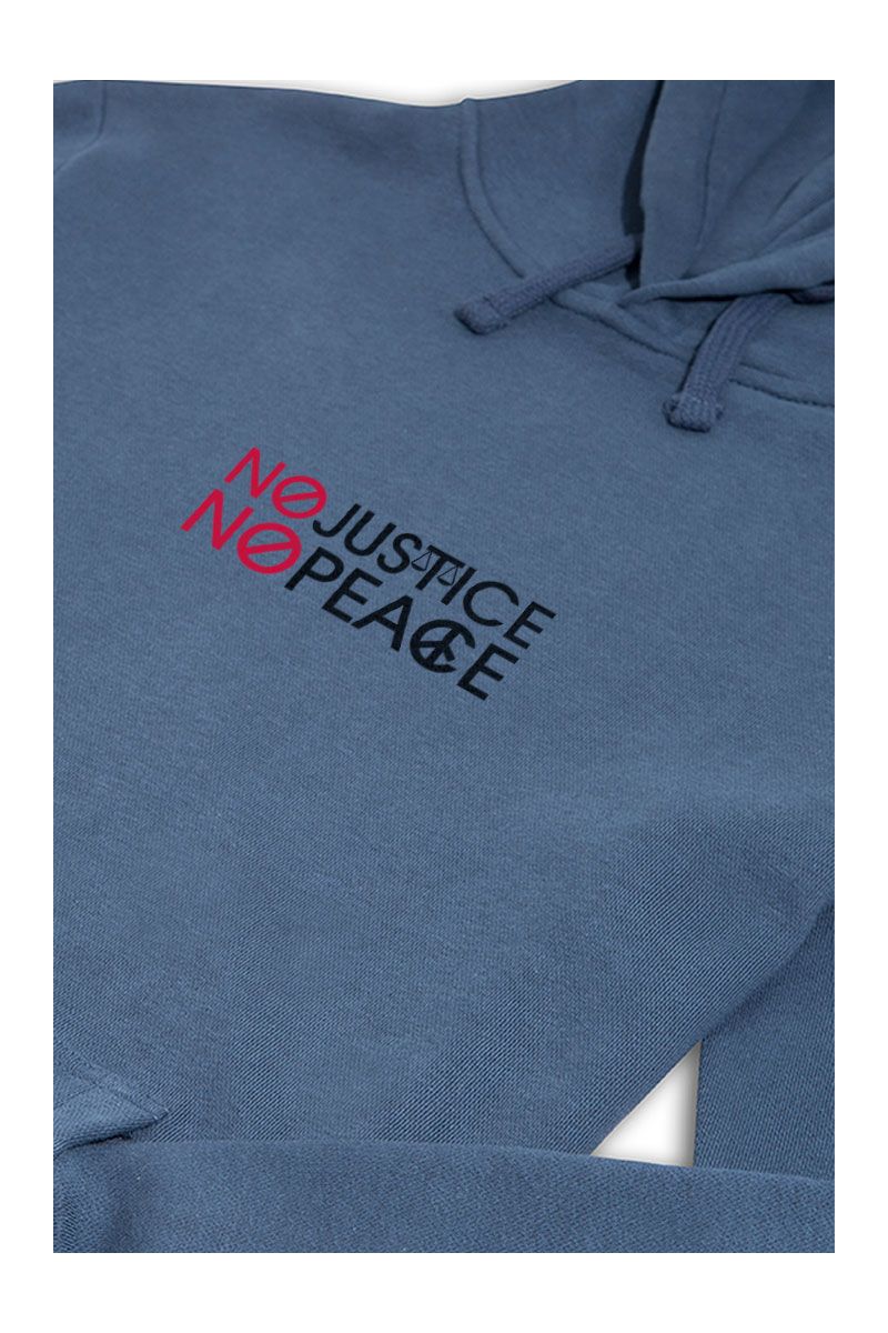 Navy Premium Cotton No Justice No Peace Design Pullover Hoodie