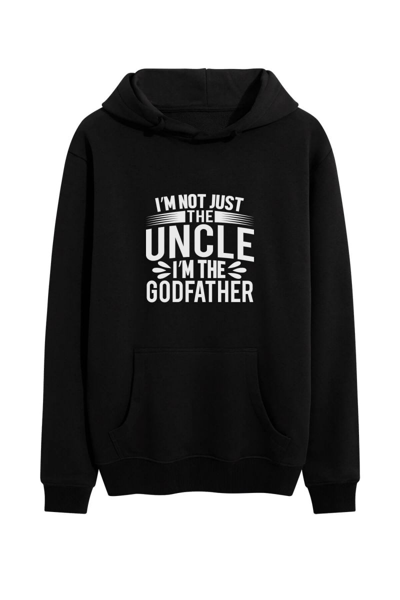 Black Premium Cotton Godfather Design Pullover Hoodie