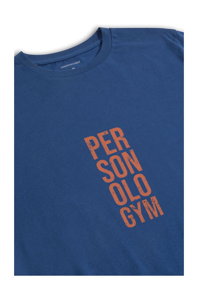Navy Soft Fabric Personologym Design Short Sleeve Tee