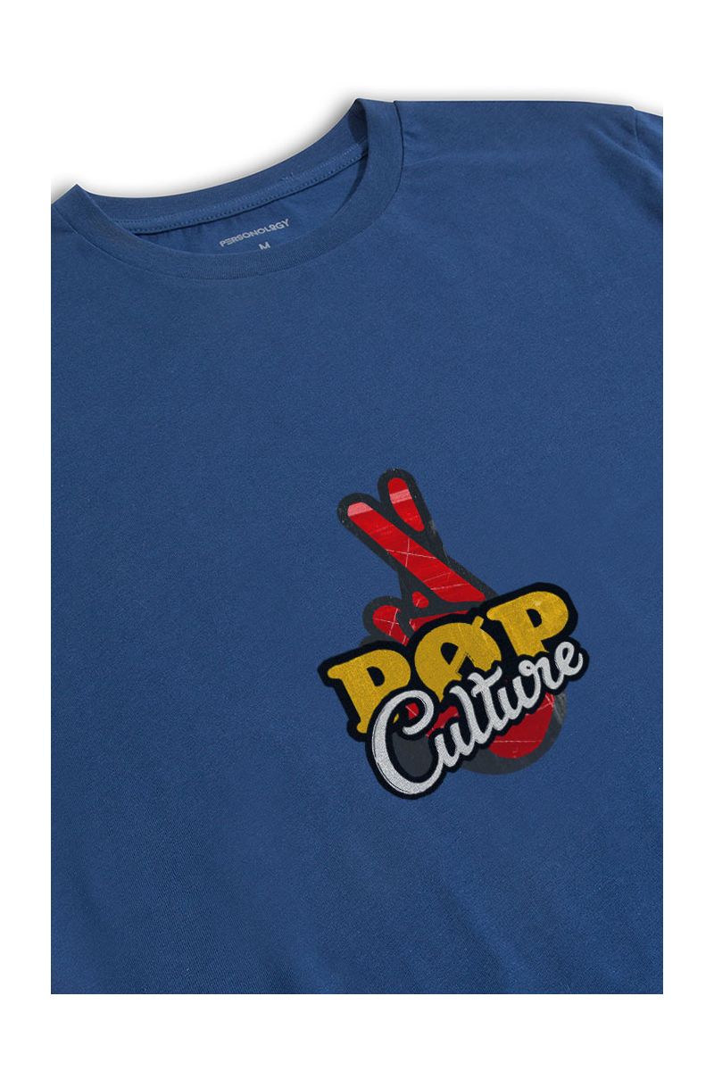 Navy Soft Fabric Pop Culture Design Short Sleeve Tee