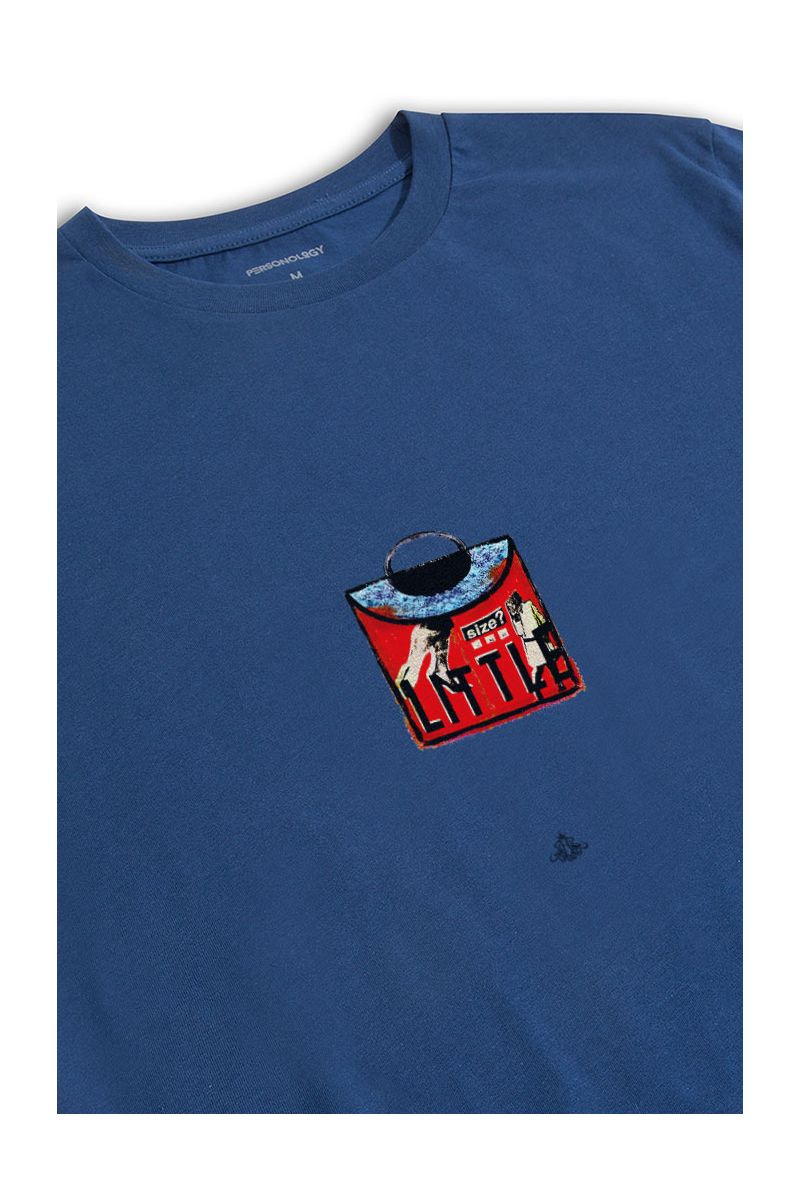Navy Soft Fabric Little Design Short Sleeve Tee