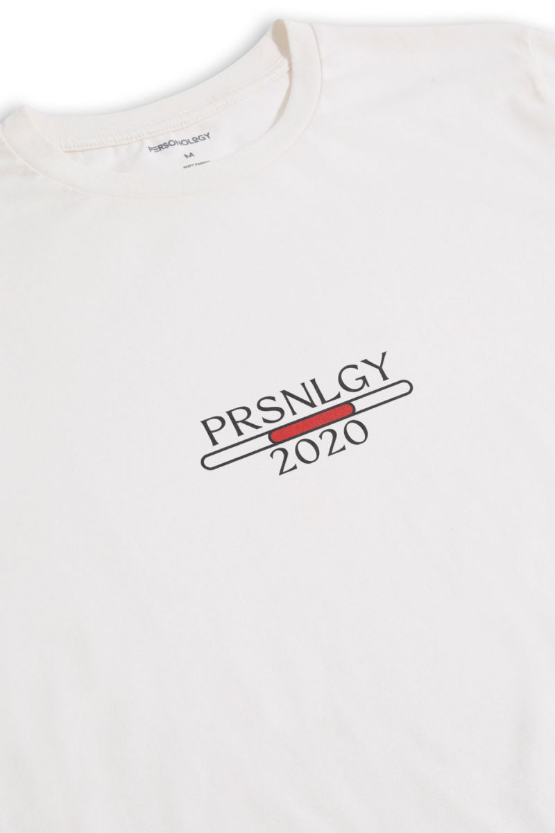 Off White Soft Fabric Personology 2020 Design Short Sleeve Tee