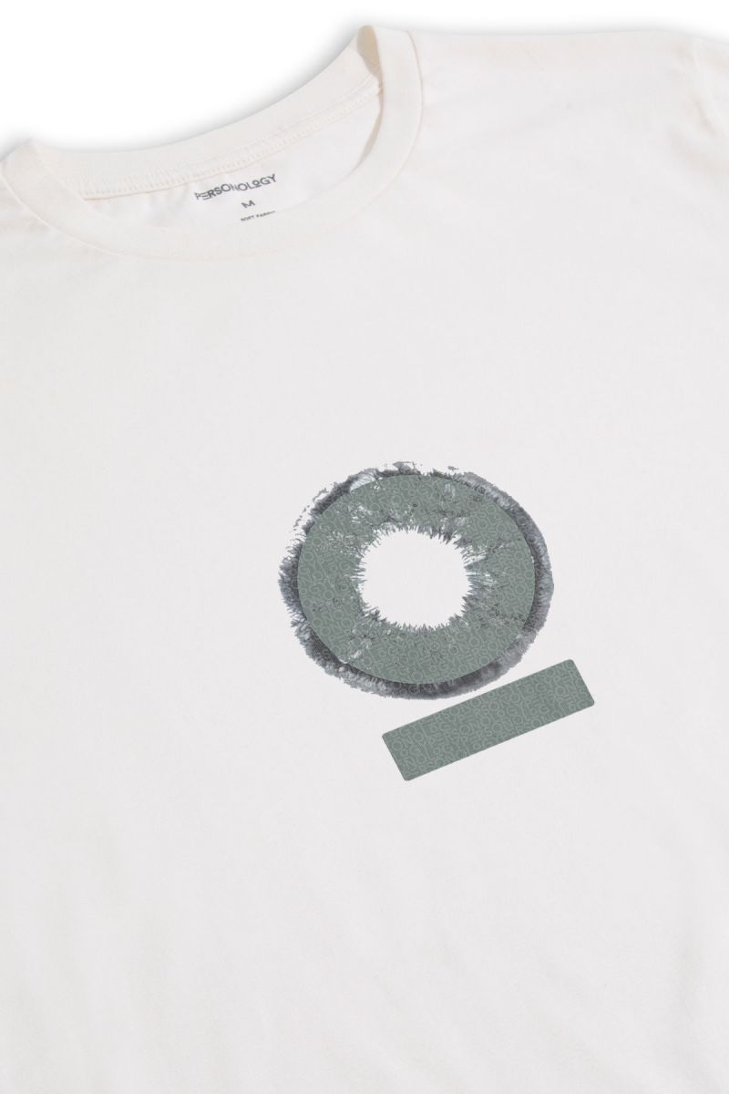 Off White Soft Fabric Personology Design Short Sleeve Tee