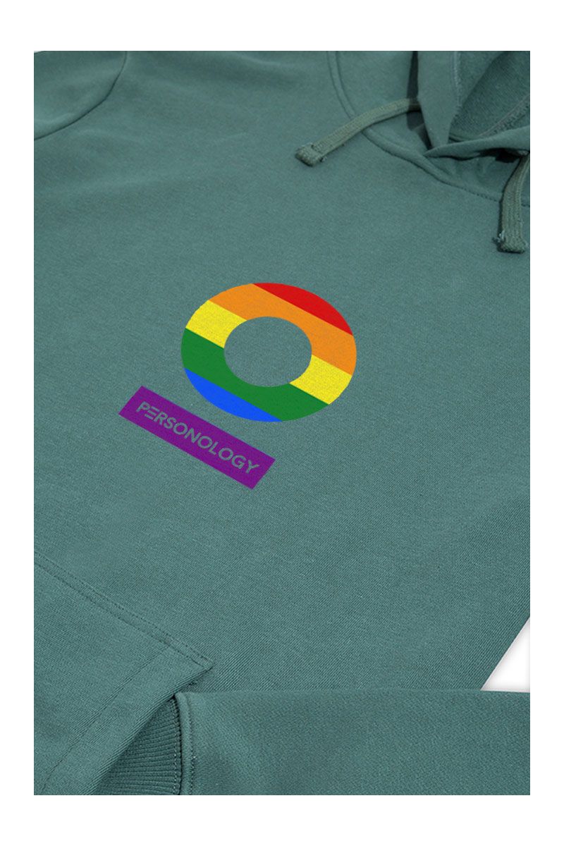 Green Premium Cotton Happy Pride Design Pullover Hoodie