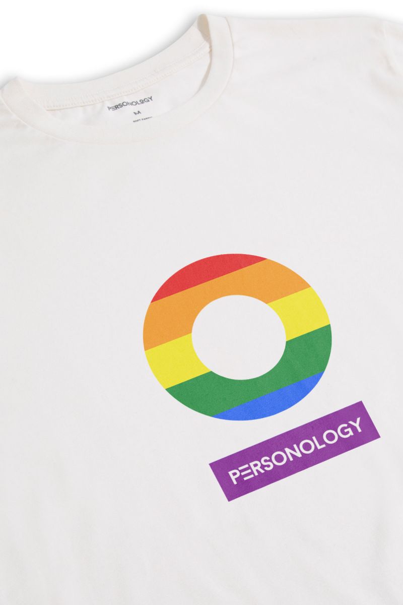 Off White Soft Fabric Happy Pride Design Short Sleeve Tee