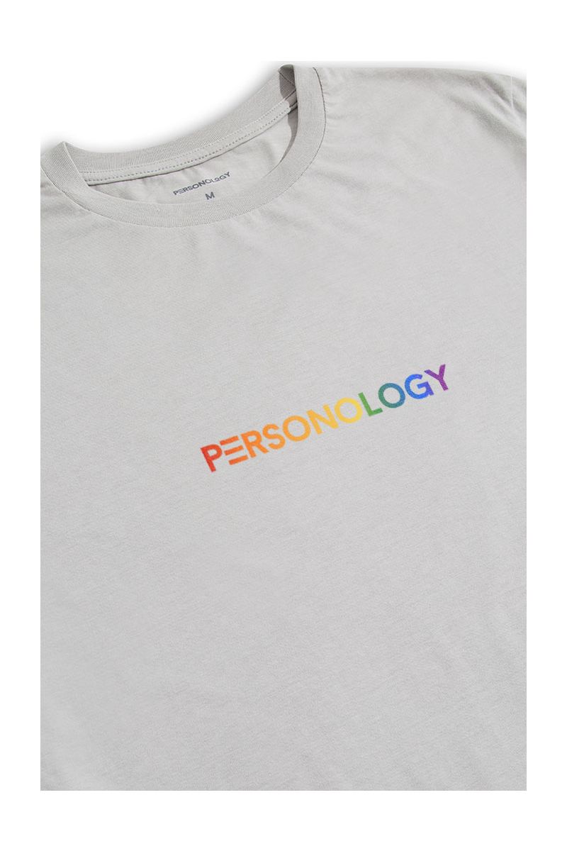 Grey Soft Fabric Happy Pride Design Short Sleeve Tee