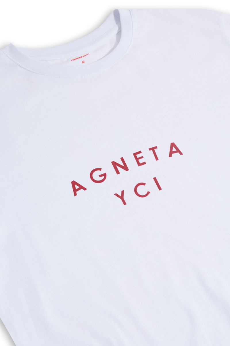 White Soft Fabric Agneta YCI Design Short Sleeve Tee