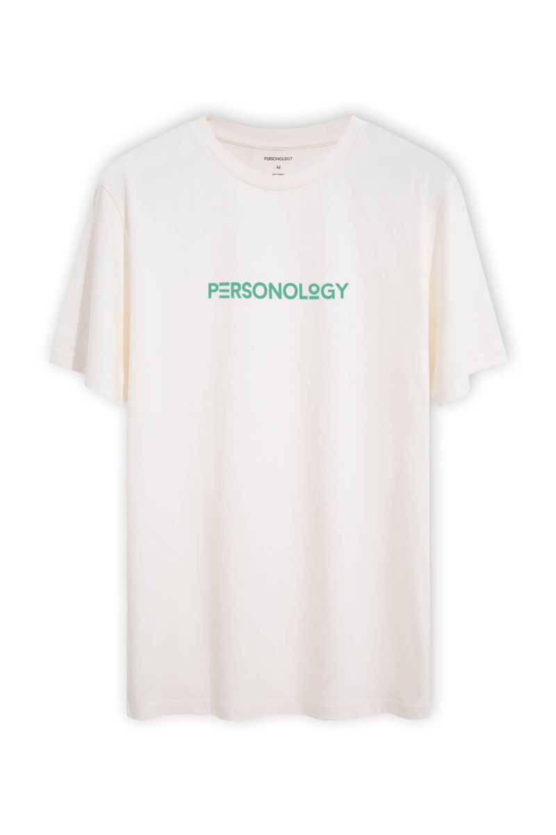 Off White Soft Fabric Personology Design Short Sleeve Tee