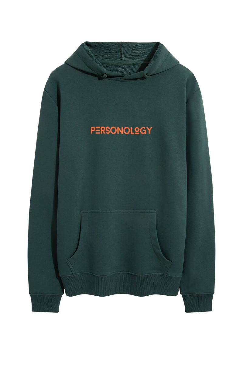 Green Premium Cotton Personology Design Pullover Hoodie