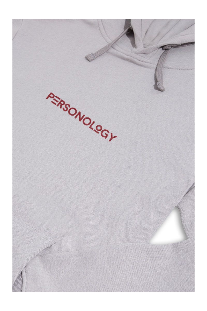 Grey Premium Cotton Personology Design Pullover Hoodie