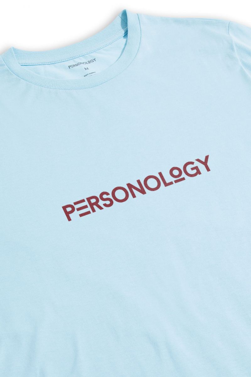 Blue Soft Fabric Personology Design Short Sleeve Tee