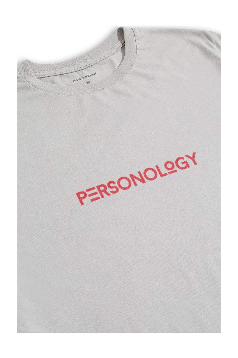 Grey Soft Fabric Personology Design Short Sleeve Tee