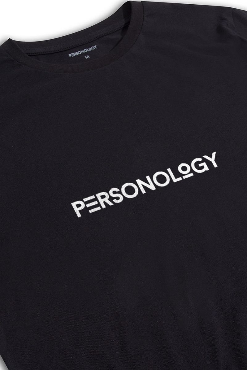 Black Soft Fabric Personology Design Short Sleeve Tee