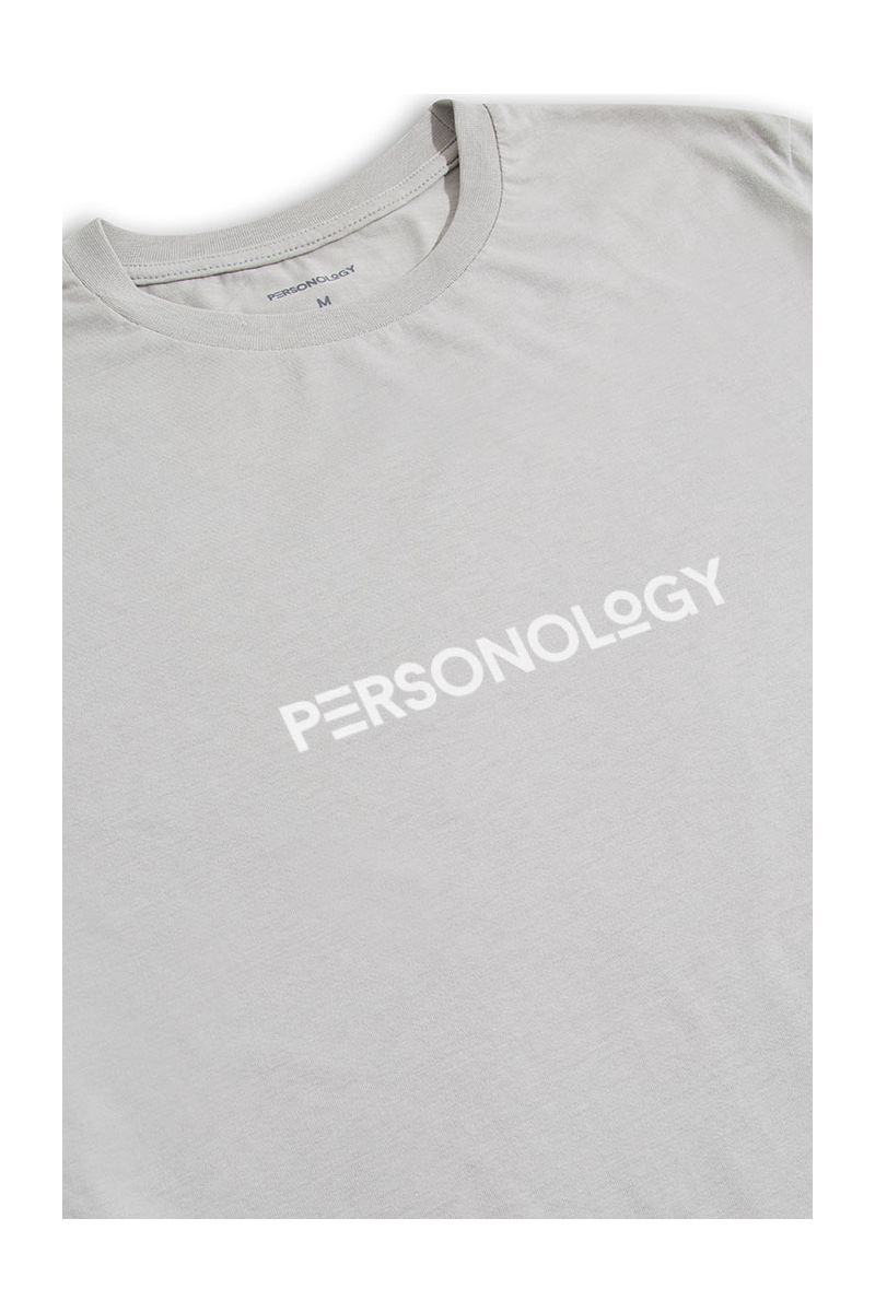 Grey Soft Fabric Personology Design Short Sleeve Tee