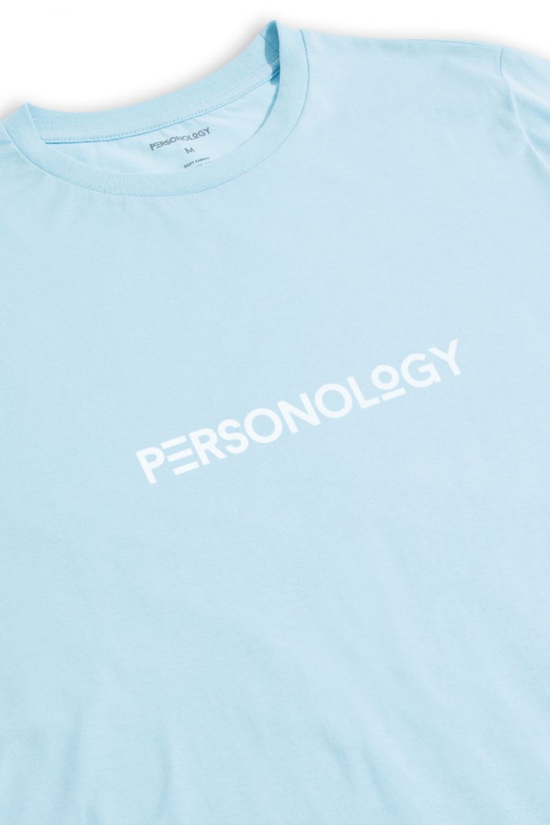 Blue Soft Fabric Personology Design Short Sleeve Tee